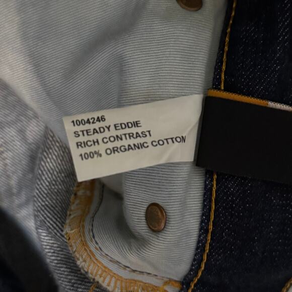 Nudie Jeans Mens Steady Eddie Jeans Size 30x31 Fade - Picture 9 of 9